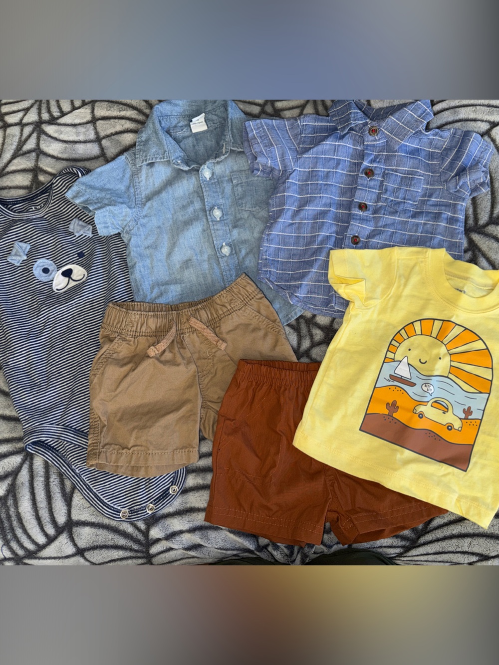 Summer Baby Bundle Size 3 Months - 3 Tops, 1 Bodysuit + 2 Shorts, EUC